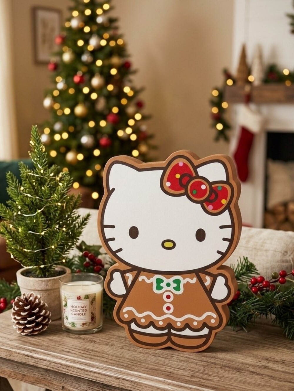 HELLO KITTY GINGERBREAD 2025 CHRISTMAS DECOR 8"
